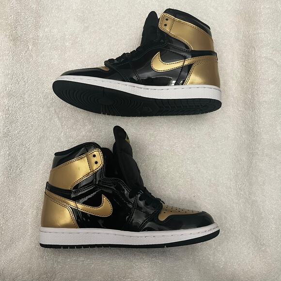 Jordan 1 Retro High NRG Patent Gold Toe Men's sz 4.5 US Nike 861428-007 - Picture 6 of 14
